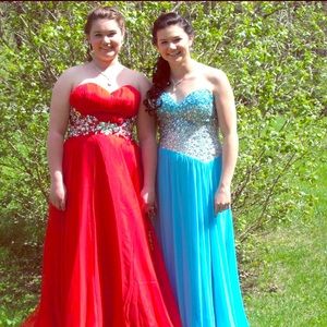 Aqua Blue Terani Couture Prom Dress